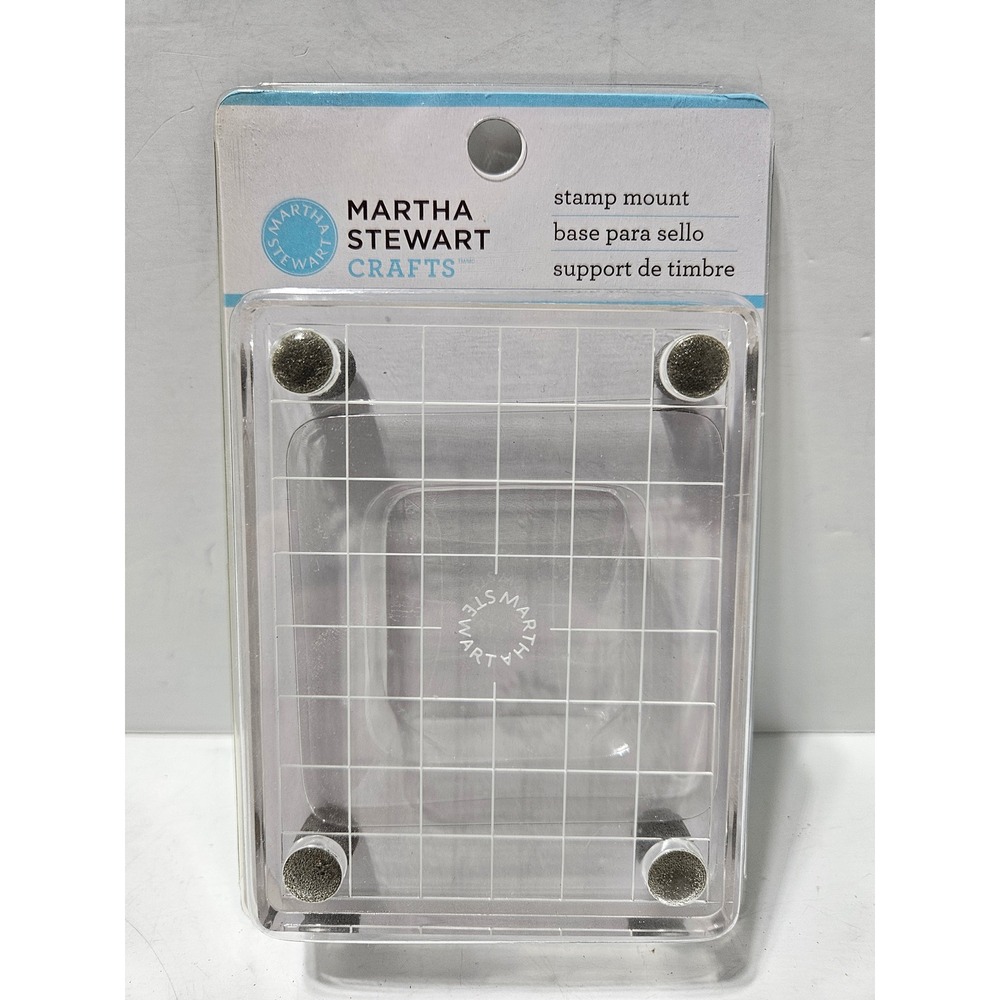 Martha Stewart Small Footed Stamp Mount Acrylic Grid Block 40-24028 Clear